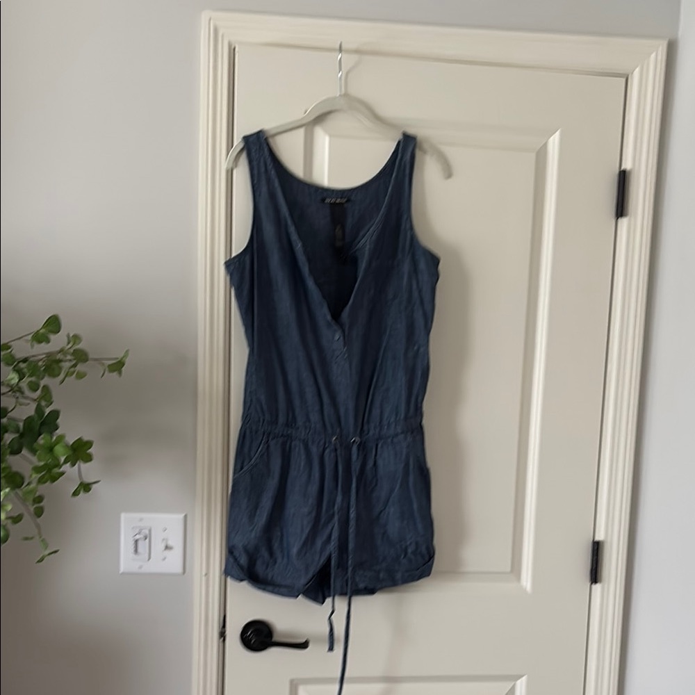 Blue Sleeveless Romper